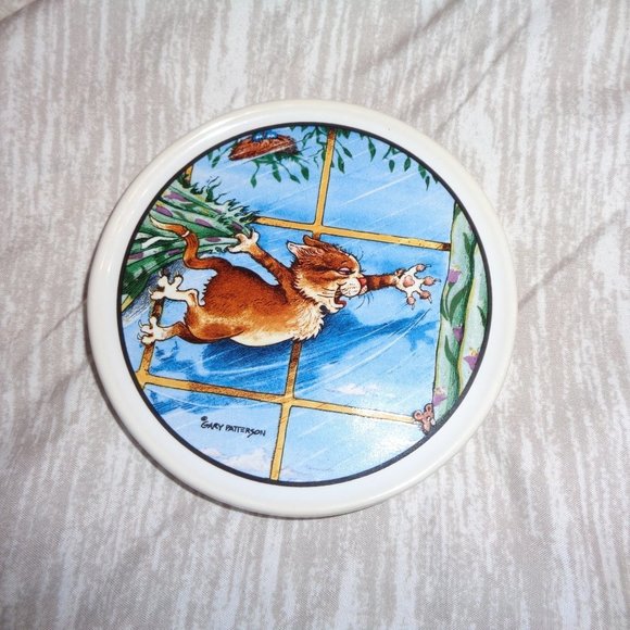 SET Of 4 Gary Patterson Clay Design Cat Coasters - Picture 2 of 9